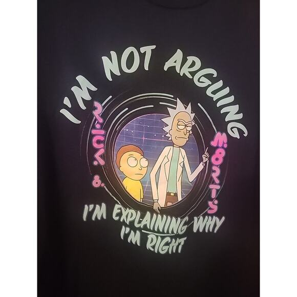 Rick and Morty I'm Not Arguing Short Sleeve Tee Shirt Large Anime A120 Excellent - Picture 1 of 4